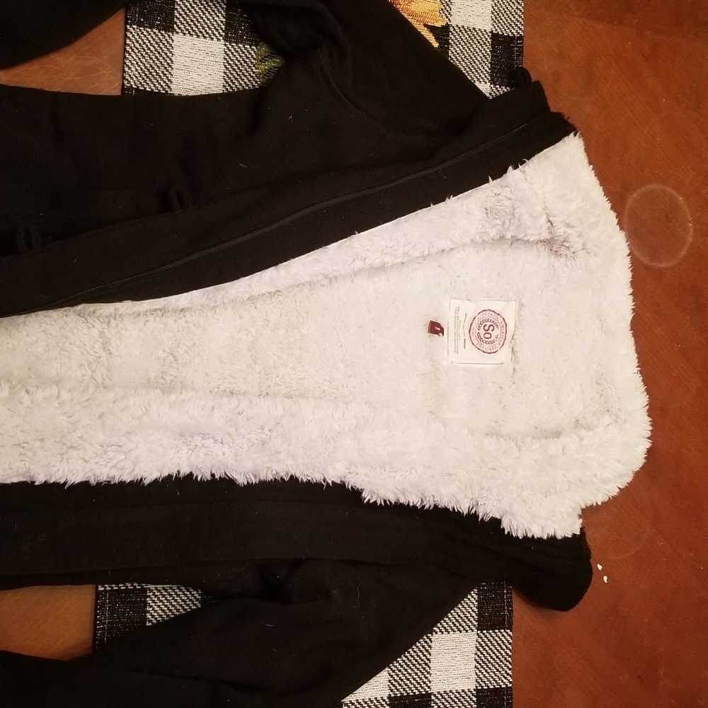 Black fur lined zip up